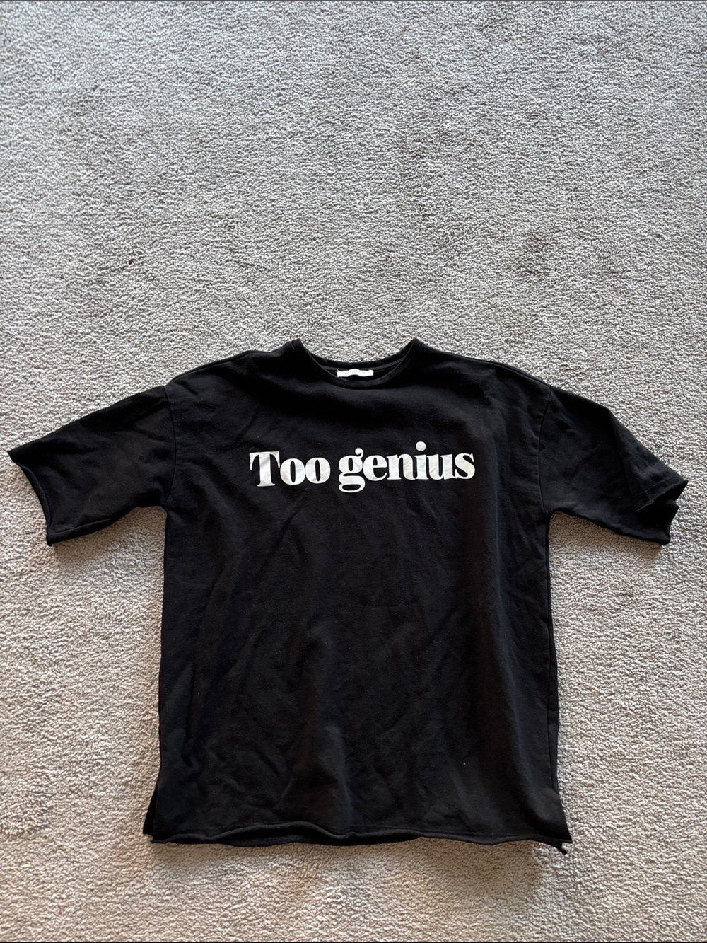 Zara oversized Too Genius Black Graphic Tee